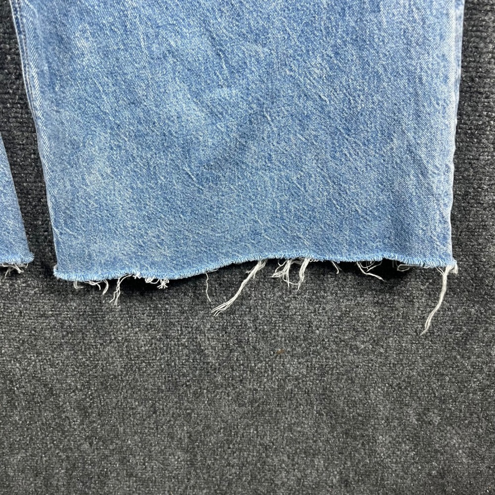 American Eagle Baggy Flare Jeans Womens 16 Light Wash Distressed Low Rise - Picture 4 of 13